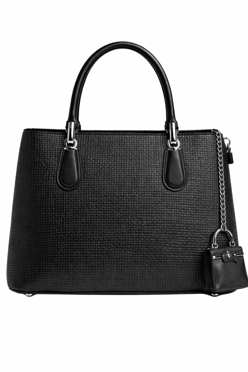 Ivory Textured Handbag with Mini Pouch | Premium leather daily use bag